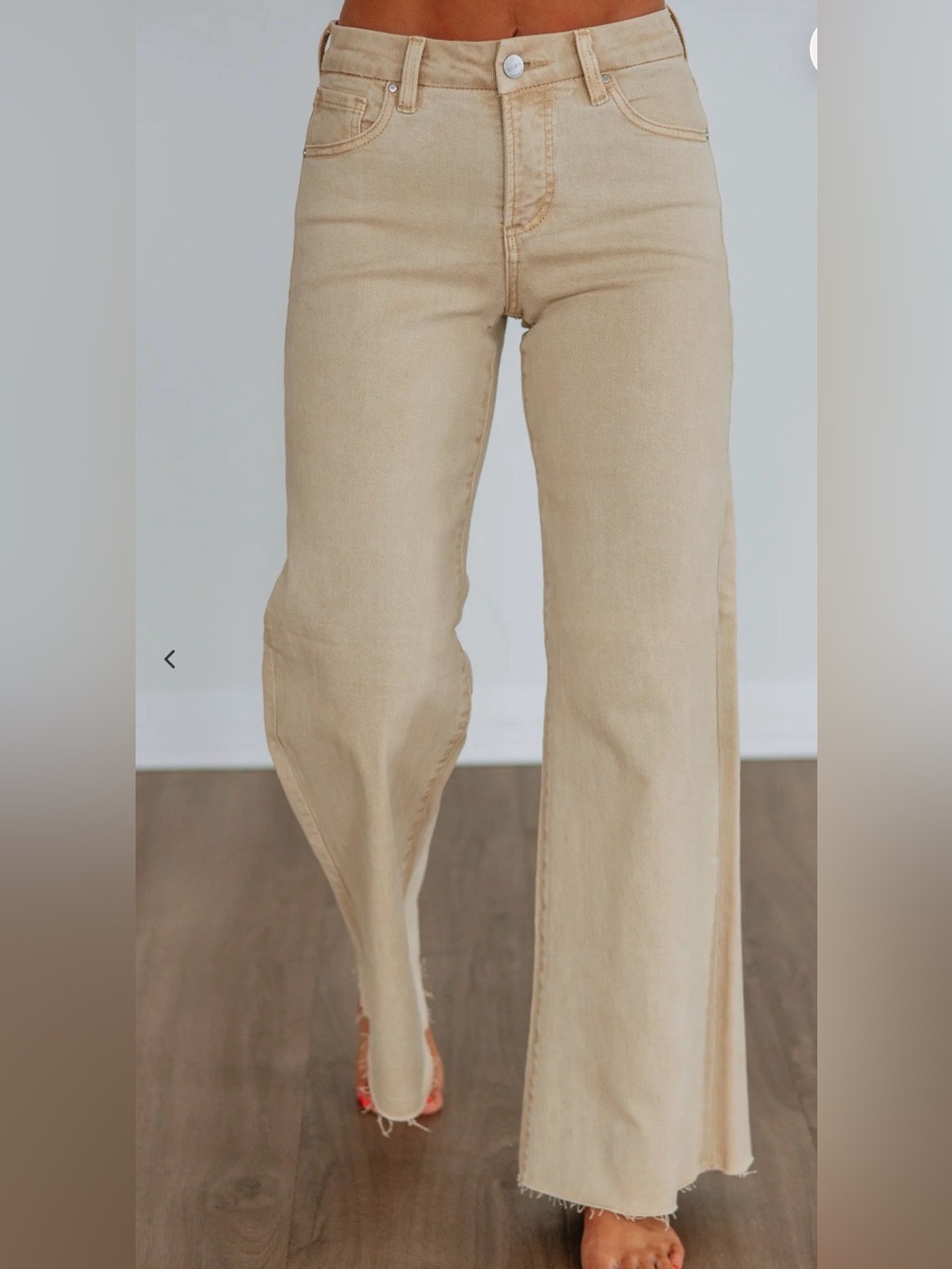 NWT Zenana Outfitters Beige Wide Leg Jeans